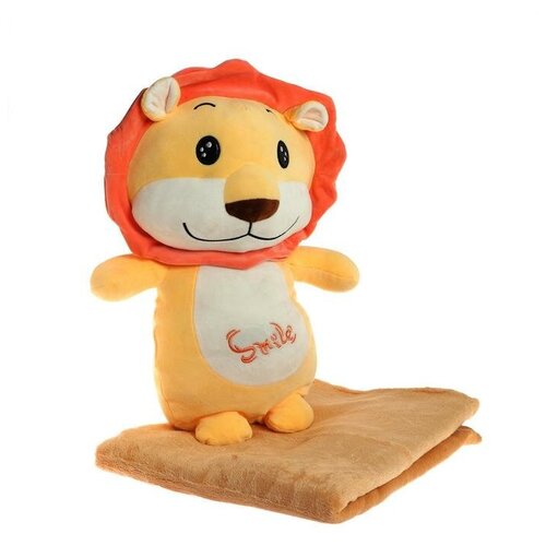фото Мягкая игрушка "лев", с пледом сима-ленд