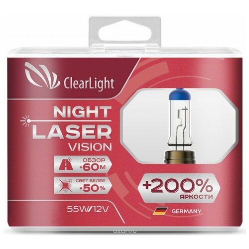 фото Лампа h8(clearlight)12v-35w night laser vision +200% light (компл 2 шт