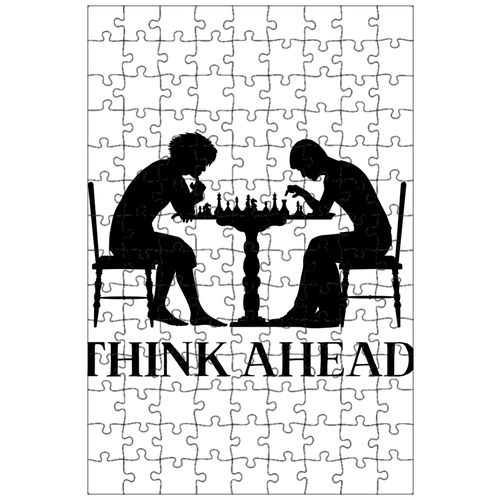 фото Магнитный пазл 27x18см."шахматы, думать о будущем, феминистка" на холодильник lotsprints