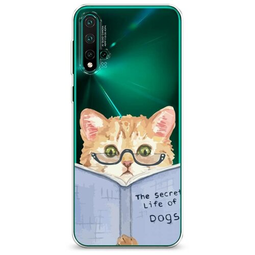 фото Силиконовый чехол "кот читает книгу" на huawei nova 5 pro / хуавей нова 5 про case place