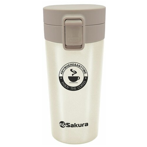 фото Термокружка (0,38) sakura tm-01-380wg с кнопкой.