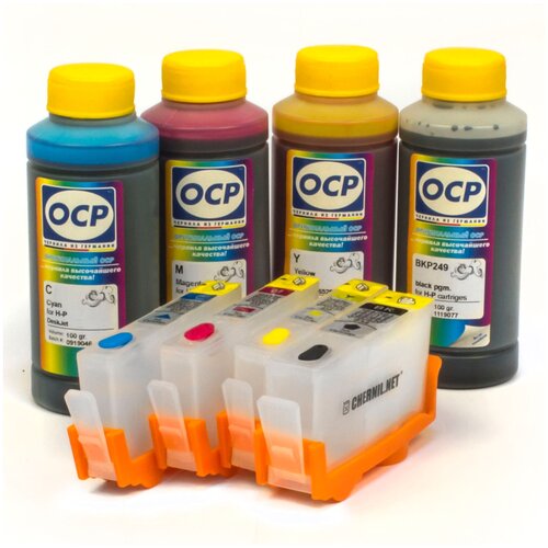 фото Набор перезаправляемых картриджей и чернила ocp для hp deskjet 3070a, photosmart 5510, b110, 6510, b010b, b210b, 5515, b109, b109c, b209a, 5520, b110a, c410
