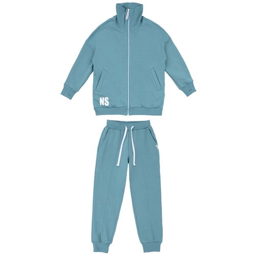 фото Комплект одежды nikastyle, толстовка и брюки, спортивный стиль, размер 128, голубой