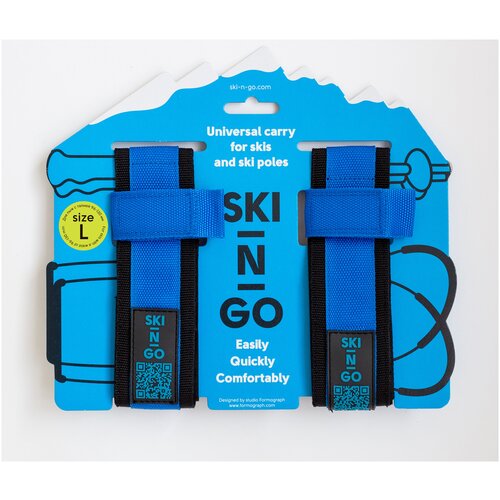 фото Переноска для лыж и палок ski-n-go цвет синий / размер l (талия лыж 96-130 мм / фрирайд/freeride)