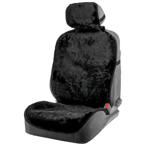 фото Накидка на сиденье, натуральная шерсть, черная yandex market