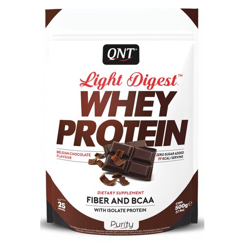 фото Протеин qnt light digest whey protein, 500 гр., бельгийский шоколад