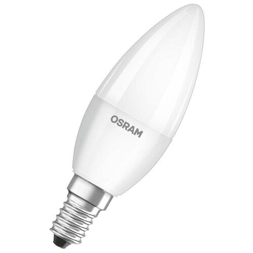 фото Лампа светодиодная led star classic b 40 5w/827 5вт свеча 2700к тепл. бел. e14 470лм 220-240в матов. пласт. osram 4052899971608 (упаковка 10 шт) ledvance