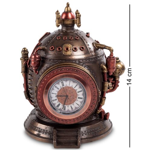 фото Шкатулка с часами в стиле стимпанк машина времени veronese размер: 12*11,5*14 см