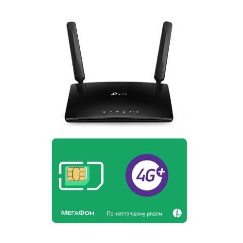 фото Стационарный 3g/4g wifi роутер tp-link tl-mr150-n300 с безлимитной сим-картой мегафон 400 руб/мес