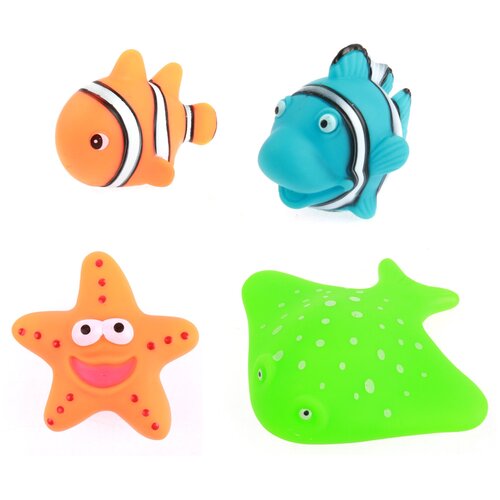 фото Набор игрушек для ванны huggeland морские животные