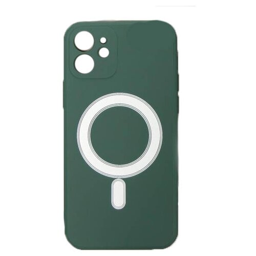 фото Чехол luazon для apple iphone 12 magsafe silicone dark green 6852573