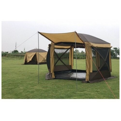 фото Шестиугольный кемпинговый шатер с доп тентом 300*300*225 (mimir outdoor) mimiroutdoor