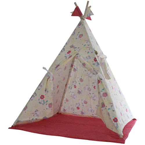 фото Палатка доммой стандартный с ковриком, малиновый