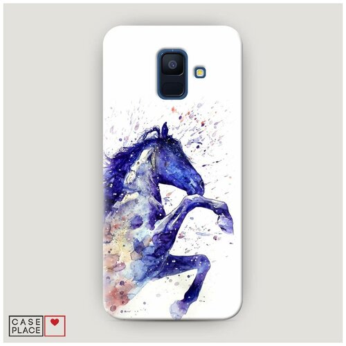 фото Чехол пластиковый samsung galaxy a6 лошадь брызки краски case place