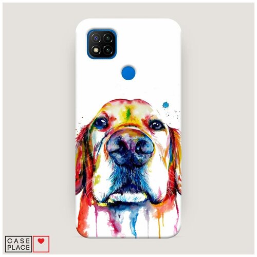 фото Чехол пластиковый xiaomi redmi 9c пес-акварель case place