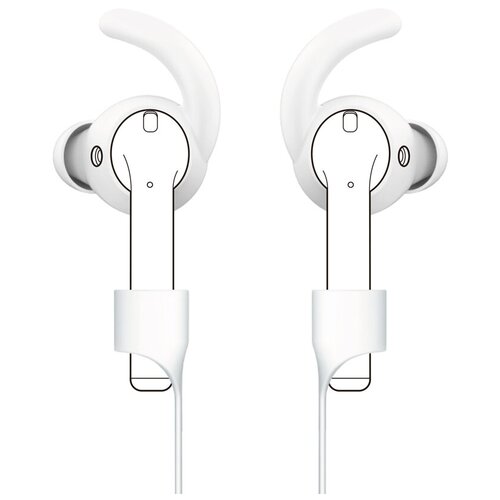 фото Набор аксессуаров deppa accessories kit для airpods, шнурок, амбушюры, система хранения, белый