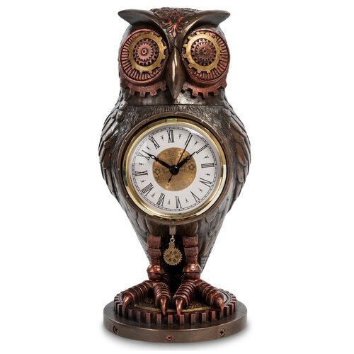 фото Статуэтка-часы в стиле стимпанк сова размер: 11,5*13*26,5 см veronese