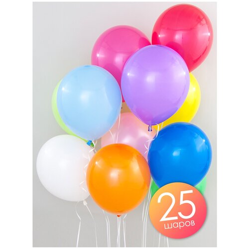фото Воздушные шары / набор 25 шт / ассорти цветов, пастель / 30 см / латексные для праздников и дня рождения дон баллон