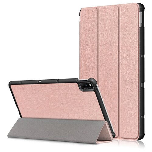 фото Чехол книжка для планшета huawei honor pad v6 / matepad 10.4" (2020), прочный пластик, трансформируется в подставку, автоблокировка экрана (розовое золото) zamarket