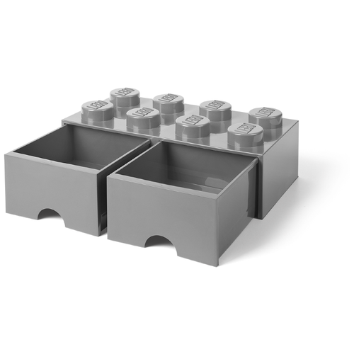 фото Ящик для хранения 8 выдвижной серый, lego