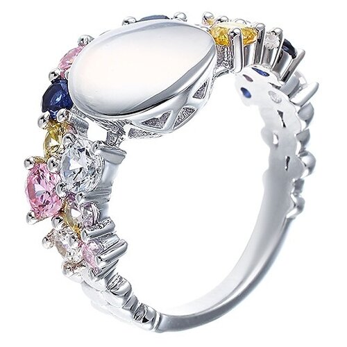 фото Jv серебряное кольцо с кубическим цирконием dm1045-1r_ko_001_wg, размер 18