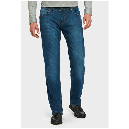 фото Джинсы мужские прямые штаны классические брюки школьные с карманами светло-синий 264446 40(56) kanzler