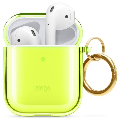 фото Чехол elago для airpods gen 1 & 2 clear hang case neon yellow