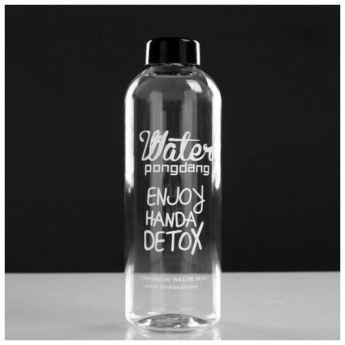 фото Бутылка для воды 950 мл, 8х8х22 см, прозрачная qwen
