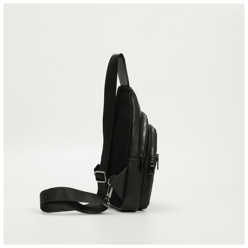 фото Сумка-слинг, 2 отдела на молниях, наружный карман, дышащая спинка, цвет чёрный yandex market