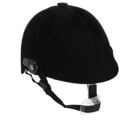 фото Шлем для верховой езды, бархат, одноразмерный, бархатный, черный сима-ленд