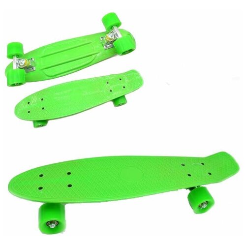 фото Пенни борд, скейтборд velosky скейт, zevs однотонный зелёный 55 х 14см