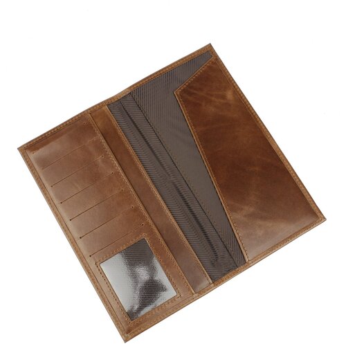 фото Дорожный кошелек, портмоне, органайзер походный, из натуральной кожи темно-коричневый клч959-219 кроко