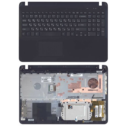 фото Клавиатура для ноутбука sony vaio svf1521f1r черная топ-панель vbparts