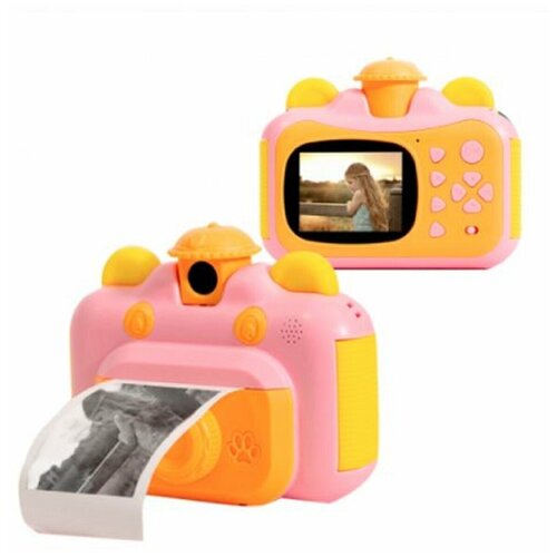 фото Детский фотоаппарат leilam с печатью фотографий мгновенно+cd карта в подарок (розовый)