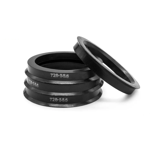 фото Кольца центровочные 72,6х58,6 black 4 шт высококачественный пластик sds exclusive