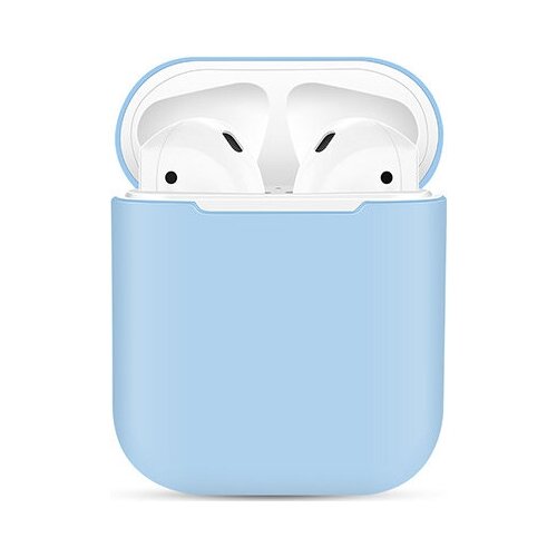 фото Чехол силиконовый eva для наушников apple airpods 1/2 - голубой (cbap03bl)