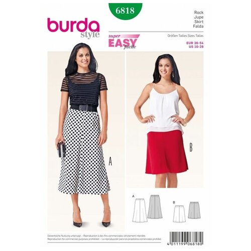фото Выкройка burda 6818-юбка