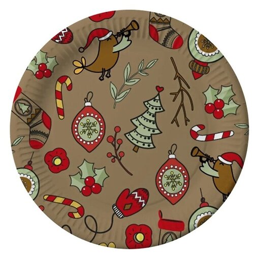 фото Тарелки бумажные gratias merry christmas 230mm 6шт 4095168