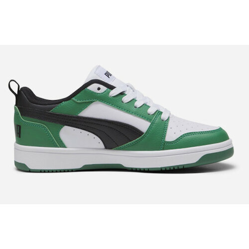 фото Кеды puma rebound v6 lo youth sneakers, размер 3.5, зеленый, белый