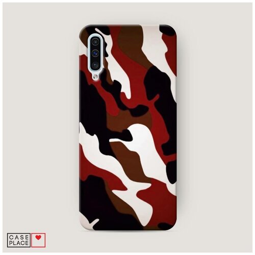 фото Чехол пластиковый samsung galaxy a50 бордовый камуфляж case place