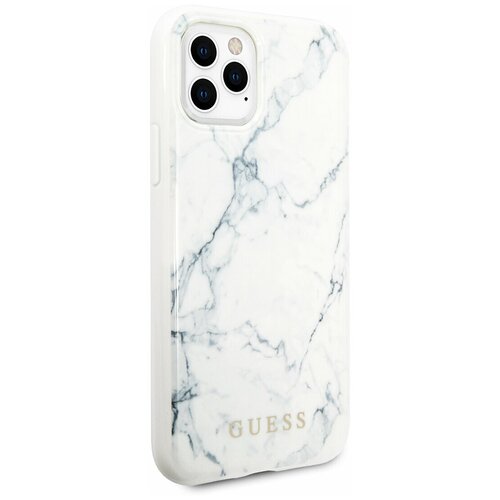 фото Чехол guess для iphone 11 pro max marble design hard pc/tpu white