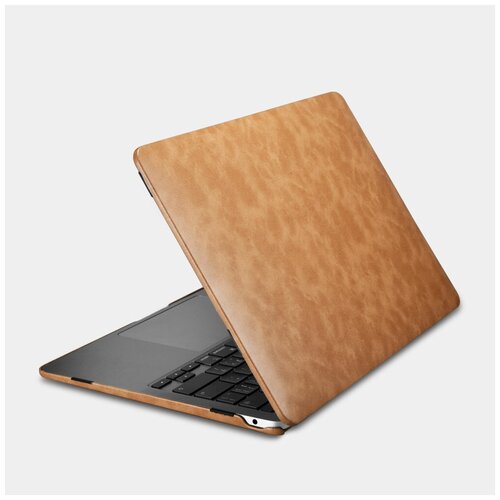 фото Чехол-накладка для macbook air 13 2018-2020 из эко кожи, brown icarer