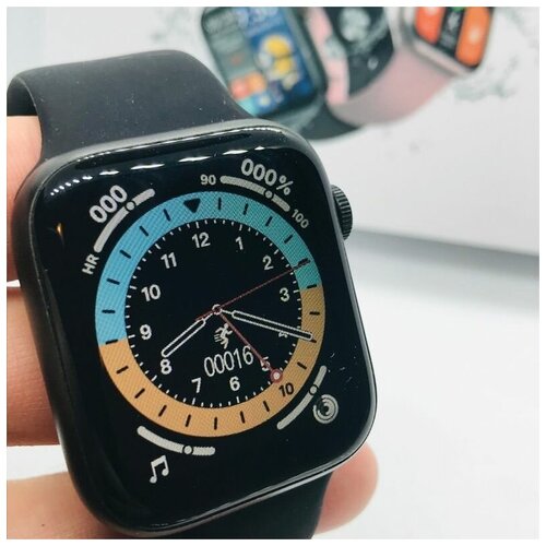 фото Смарт часы hw 16 44мм версия 6 мужские женские детские наручные умные фитнес браслет цвет черный smart watch