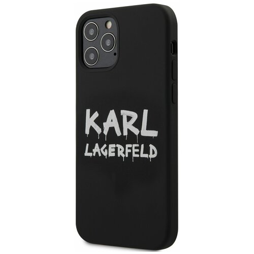 фото Чехол lagerfeld для iphone 12/12 pro (6.1) liquid silicone graffiti logo hard white karl lagerfeld