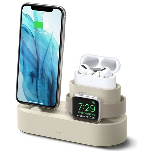 фото Док-станция elago charging hub 3 в 1 для airpods pro/iphone/apple watch, цвет белый (est-triopro-cwh) est-triopro-cwh