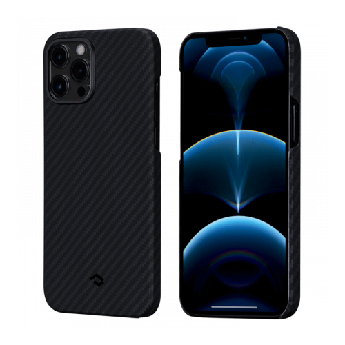 фото Чехол pitaka magez case для iphone 12 pro max 6.7", черно-серый, кевлар (арамид)