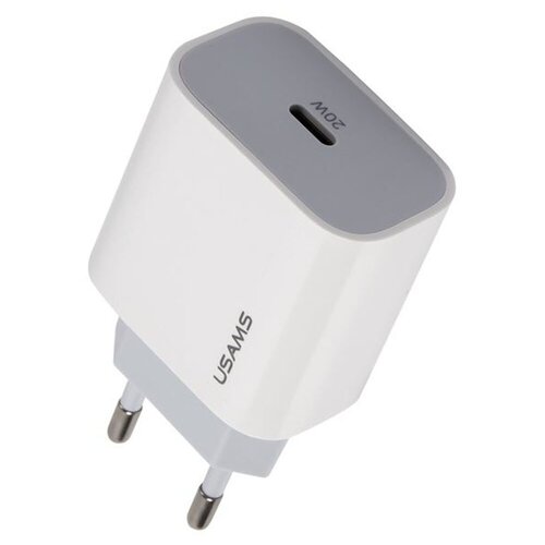 фото Сетевое зарядное устройство usams cc118 с функцией fast charger pd 3.0, 20w, адаптер для samsung, huawei, скоростной порт type c . цвет - белый makita