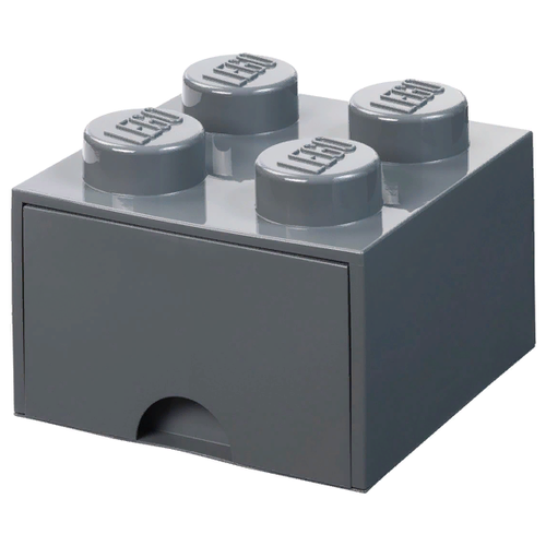 фото Ящик для хранения 4 выдвижной темно-серый, lego