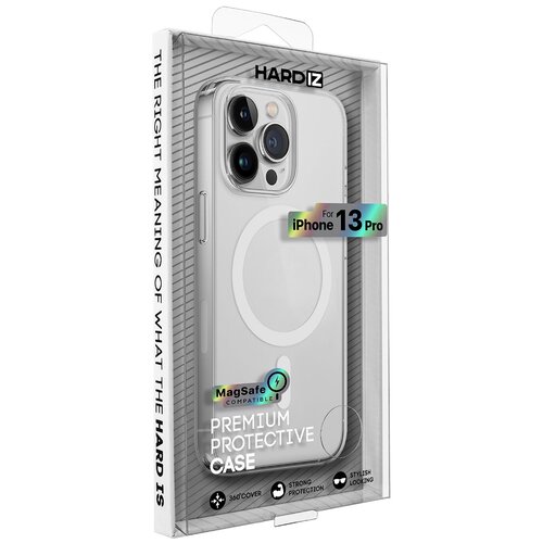 фото Защитная комбинированная панель hardiz hybrid magnet magsafe case for iphone 13 pro с магнитным кольцом прозрачный