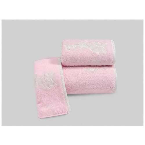 фото Набор полотенец для ванной в подарочной упаковке 32х50 3 шт. soft cotton pandora хлопковая махра розовый